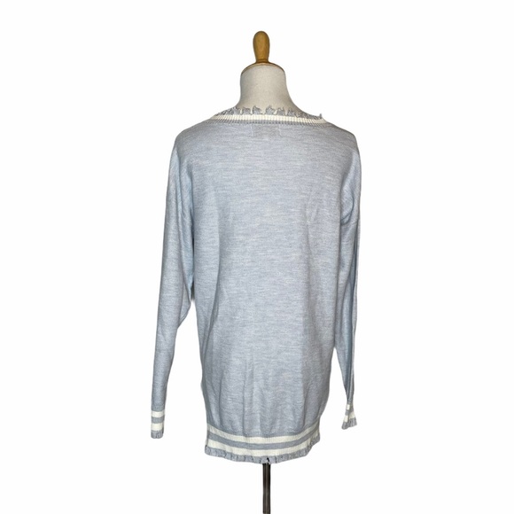 Caryn Vallone Blue/White “Beach” Fringe Sweater XS - Picture 11 of 16